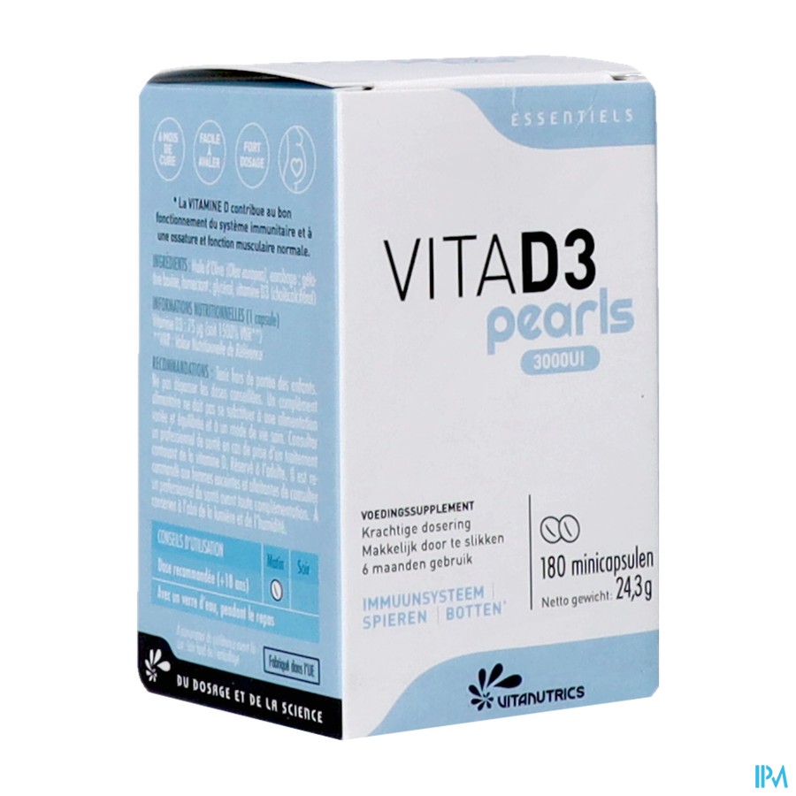 Vitad3 3000ui Pearls Vitanutrics Caps 180