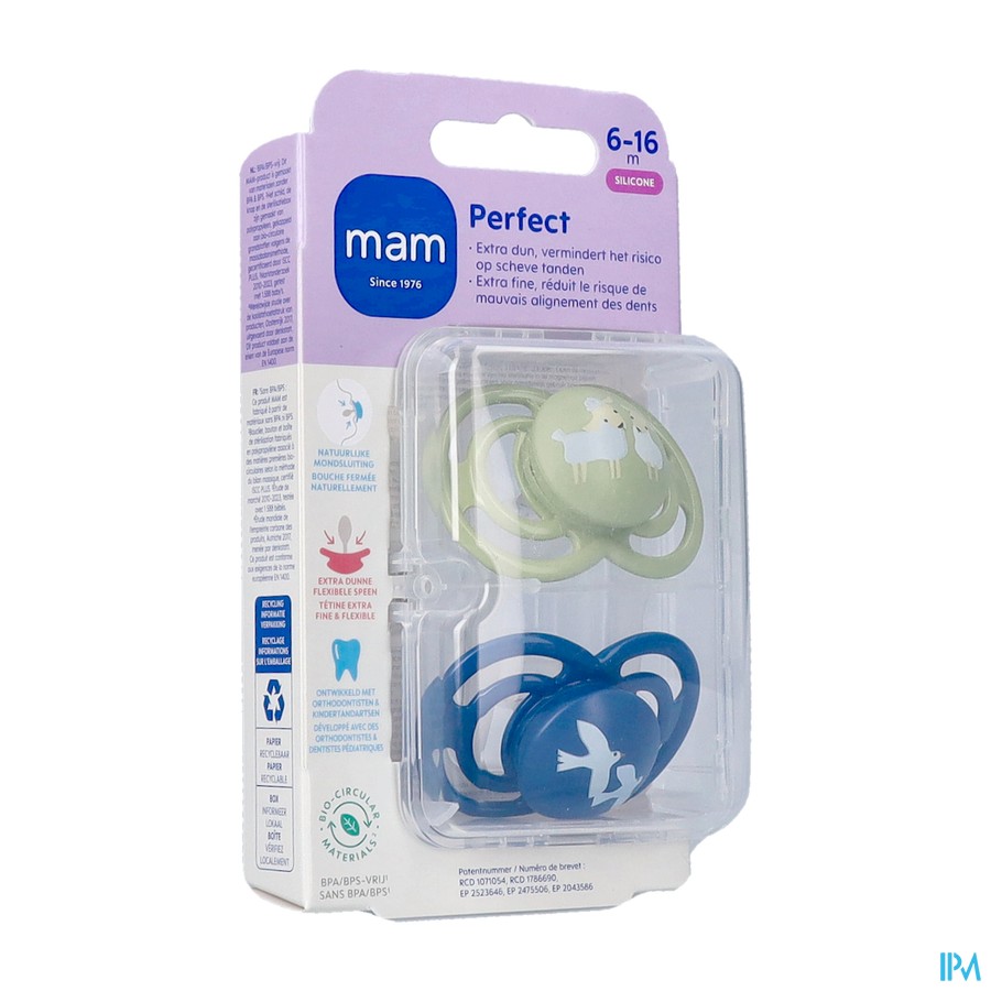 Mam Perfect Fopspeen Silicone 6-16m Blue 2