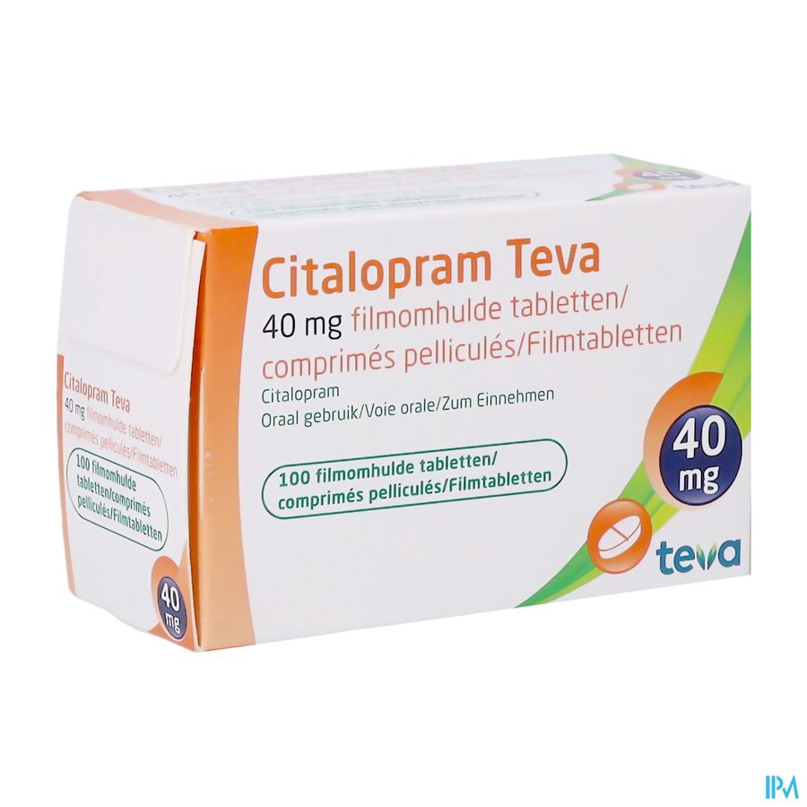 Citalopram Teva 40mg Comp Pell 100 X 40mg Citalopram Teva 40mg Comp Pell 100 X 40mg