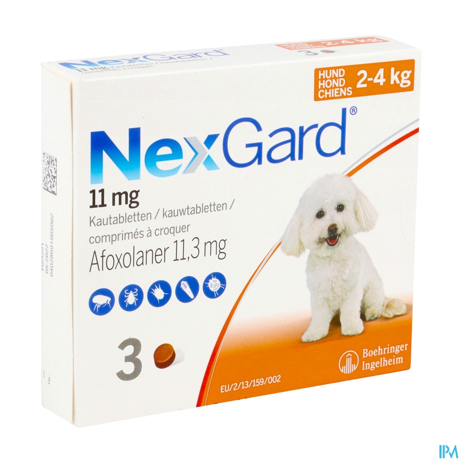 Nexgard 11mg S 2- 4kg Comp Croq 3