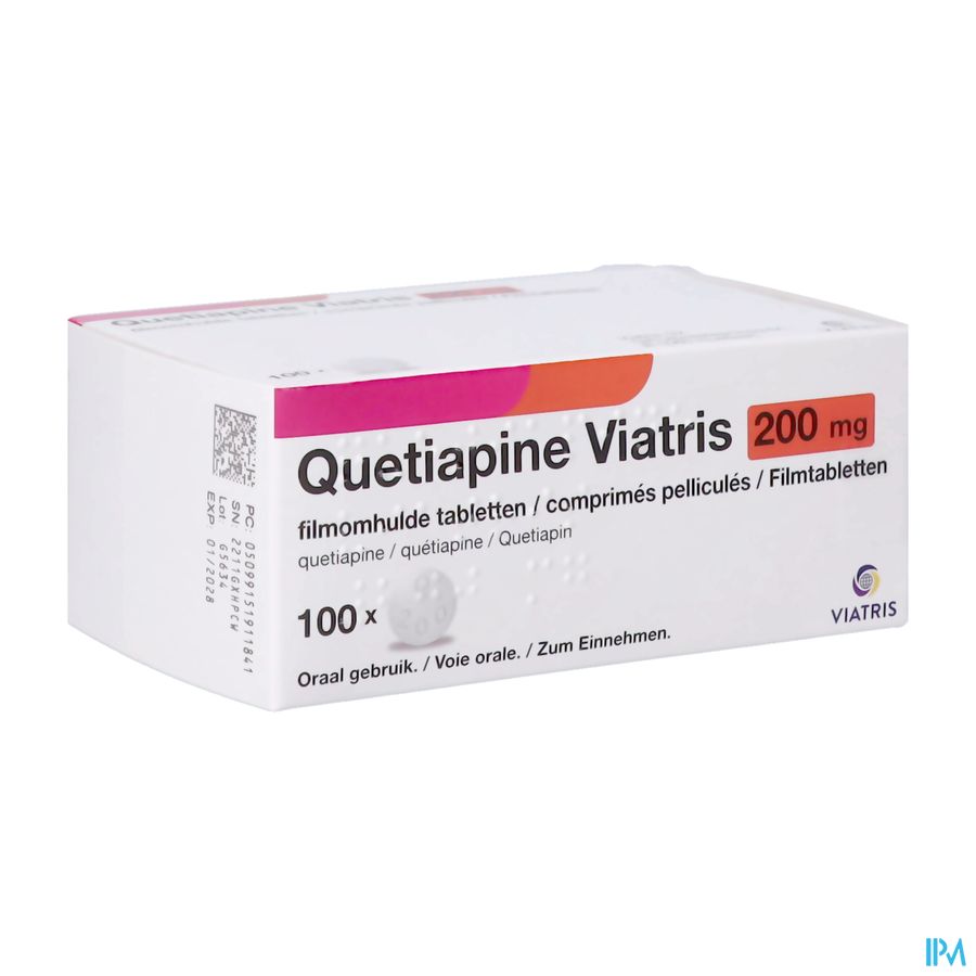 Quetiapine Viatris 200mg Comp Pell 100 Quetiapine Viatris 200mg Comp Pell 100