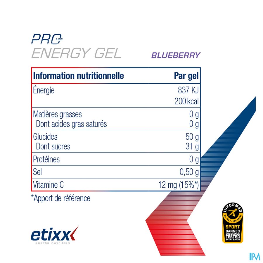 Etixx Double Carb Energy Gel Prol.blueberry12x60ml 10