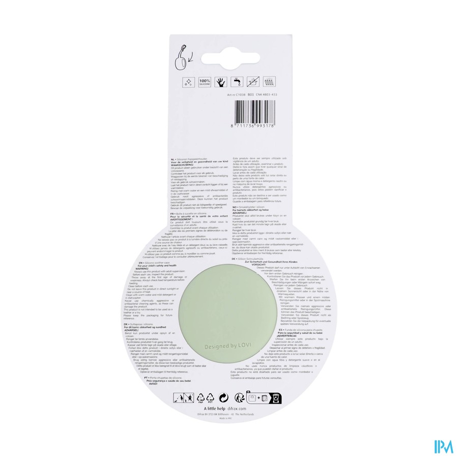 Difrax Boite Tetine Sucette Silicone Pistachio