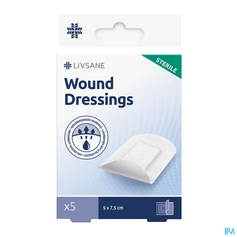 Livsane Sterile Wound Dressings 5cmx7,5cm 5