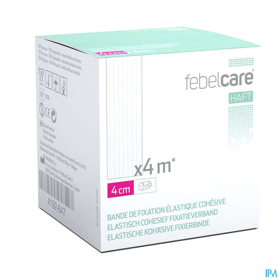 Febelcare Haft Bande Fix. Elastiq. Cohesive 4cmx4m