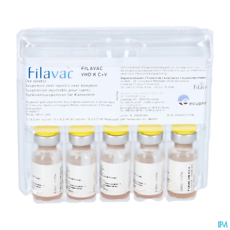 Filavac Vhd K C+v Susp Inje Konijn 5x0,5ml