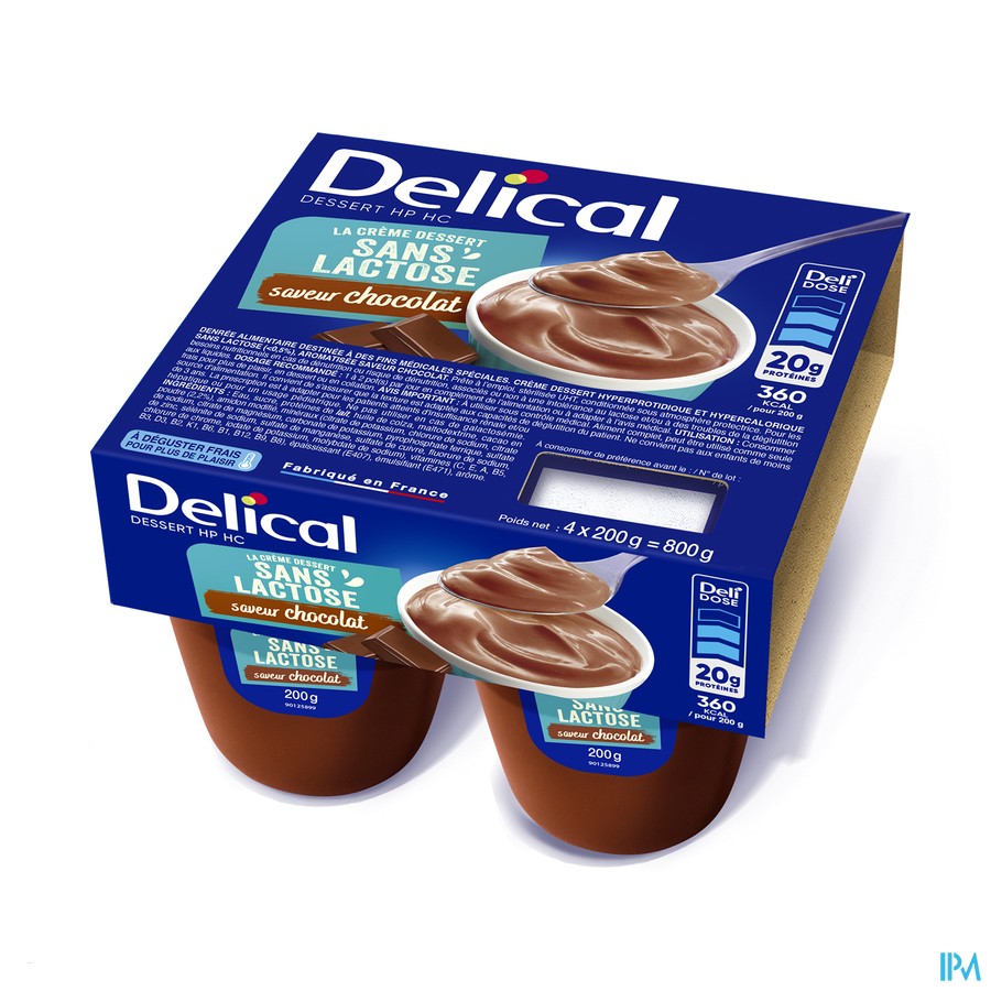 Delical Creme Dessert Hp-hc Z/lact.chocola 4x125g
