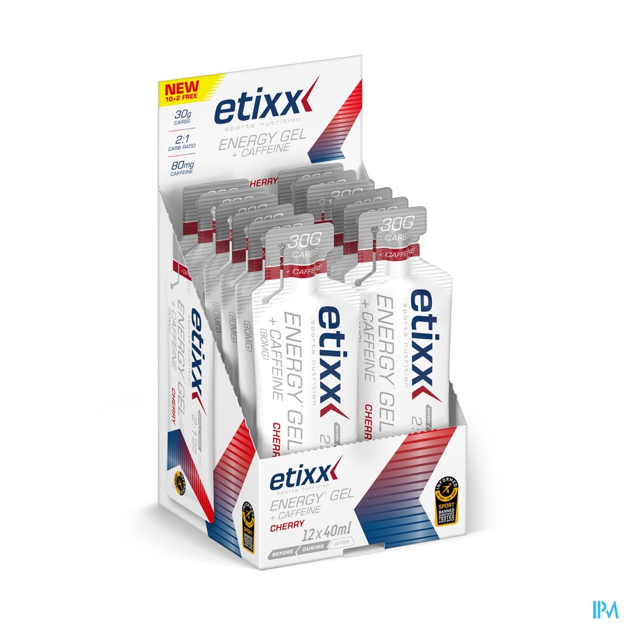 Etixx Energy Gel Caffeine Cherry 12x40ml