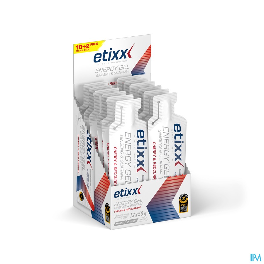 Etixx Ginseng&guarana Energy Gel Red Currant-cherry 12x50g