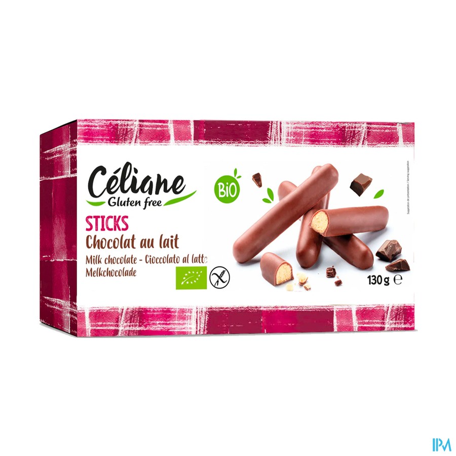 Celiane Melkchoco Staafjes Bio 130g 4589 Revogan