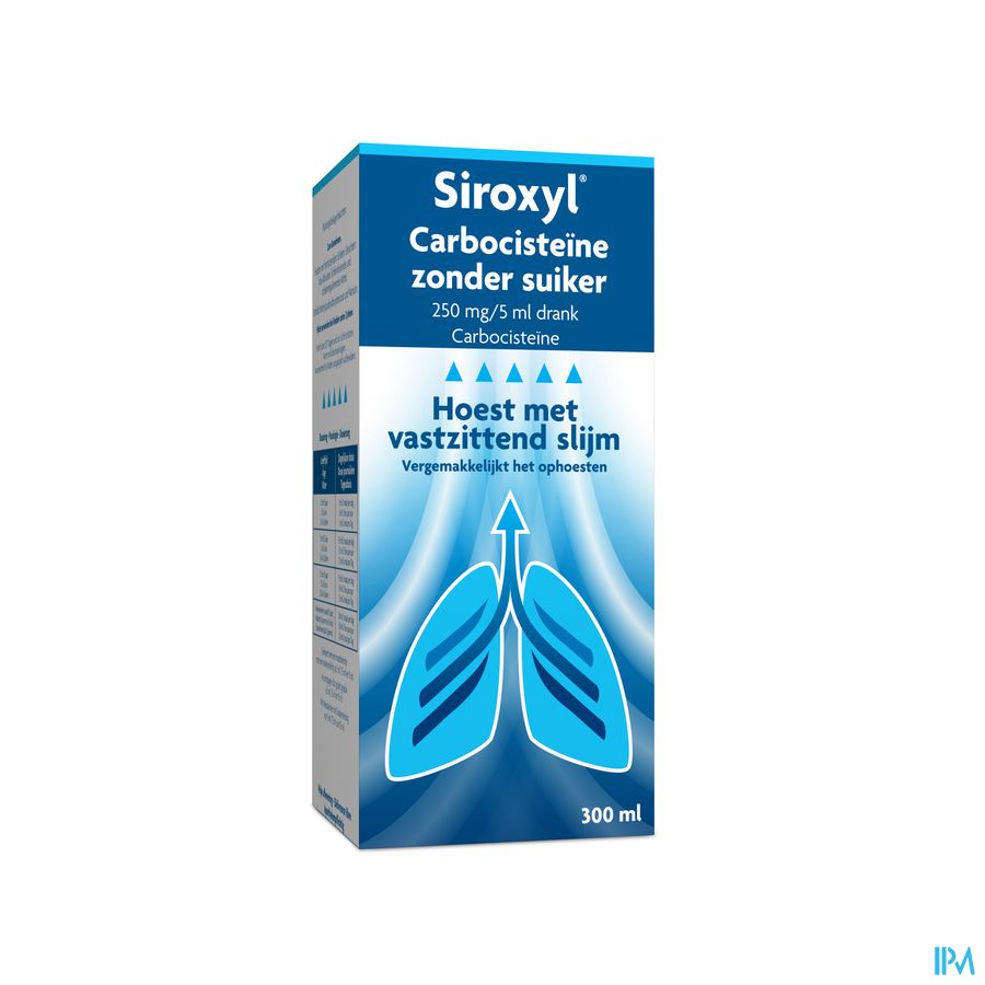 Siroxyl Carbocistein.250mg/5ml Z/suiker Drank300ml