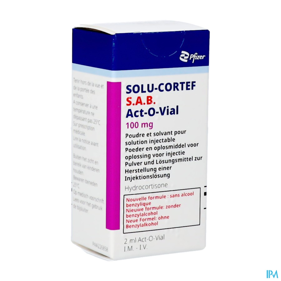 Solu-cortef Sab Actovial 100mg Pdr+solv Opl Inj 1