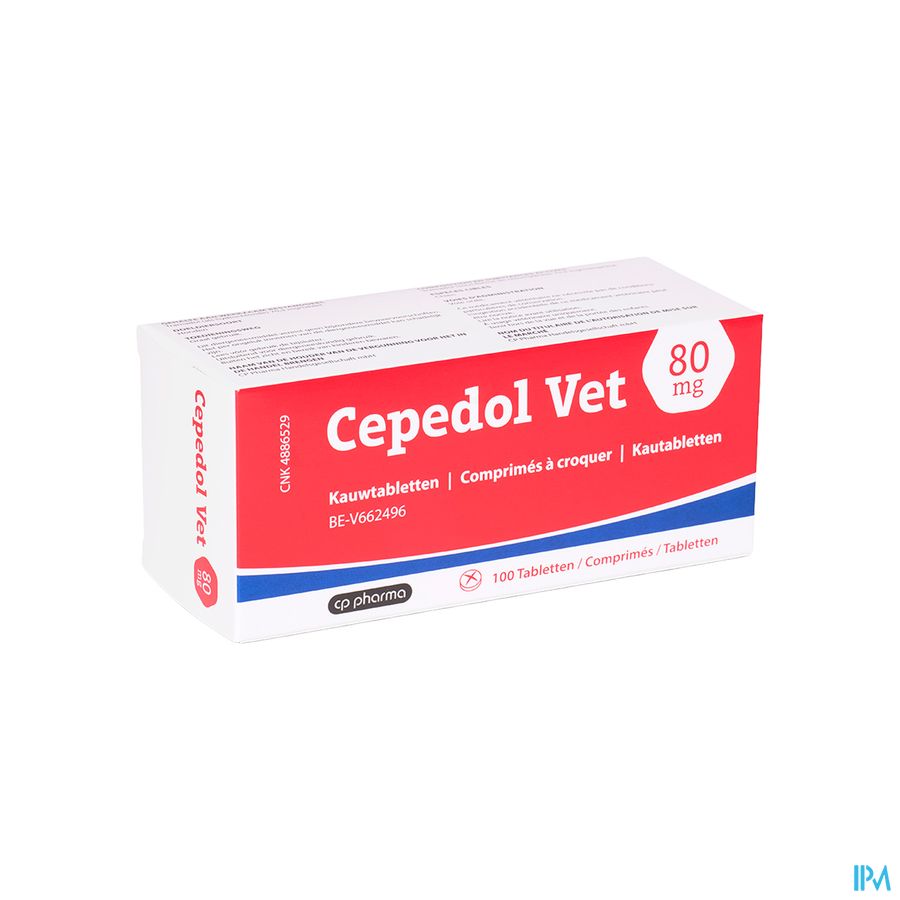 Cepedol Vet 80mg Honden Kauwtabletten 100 Cepedol Vet 80mg Honden Kauwtabletten 100