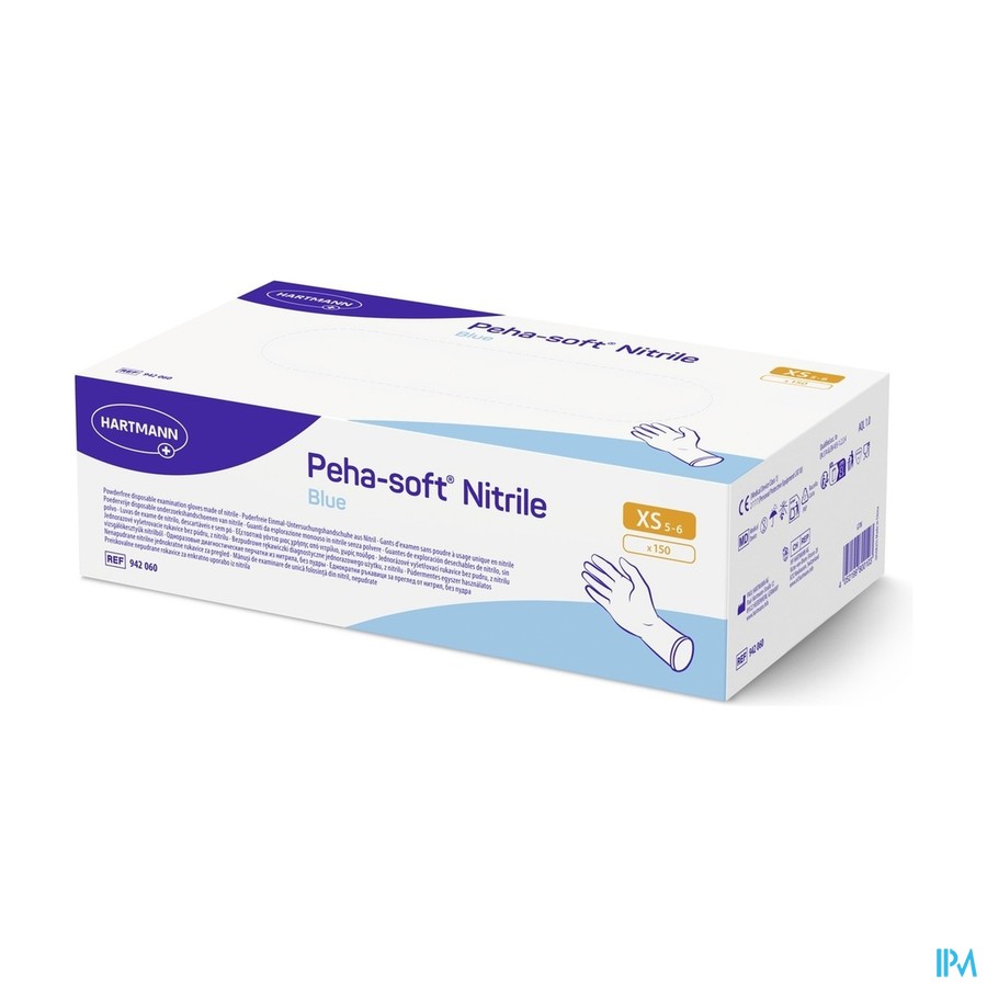 Peha Soft Gants Nitrile Bleu Xs 150 9420600