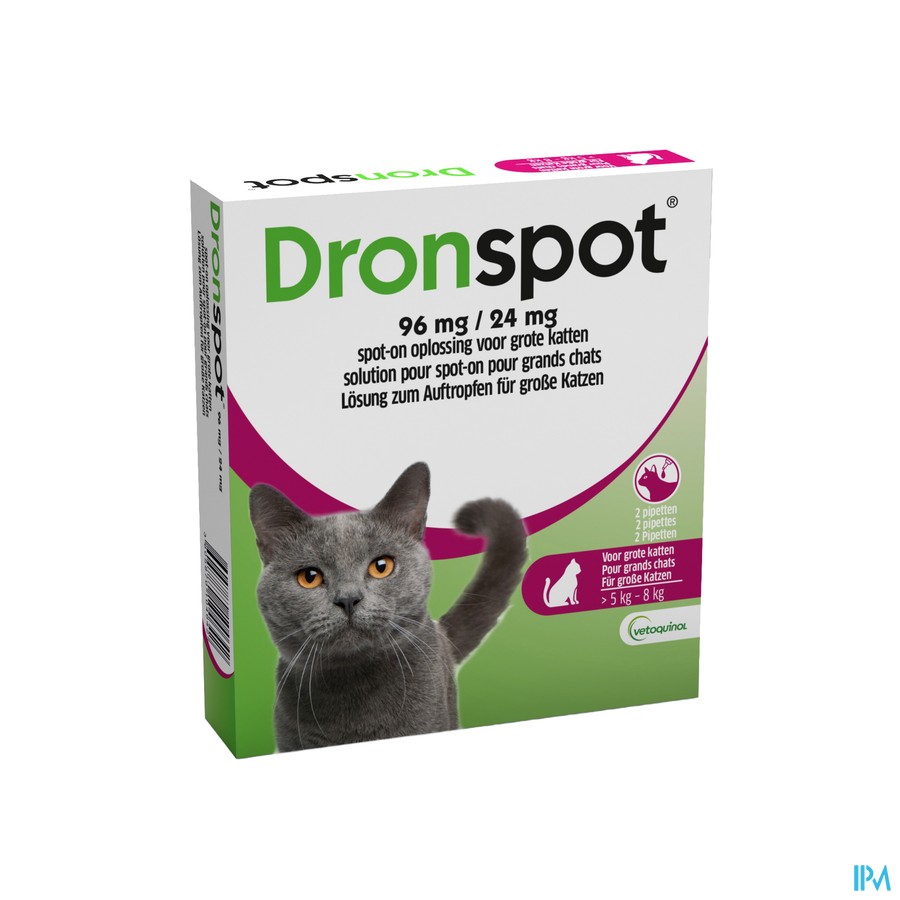Dronspot 96mg/24mg Spot-on Kat Groot >5-8kg Pip 2