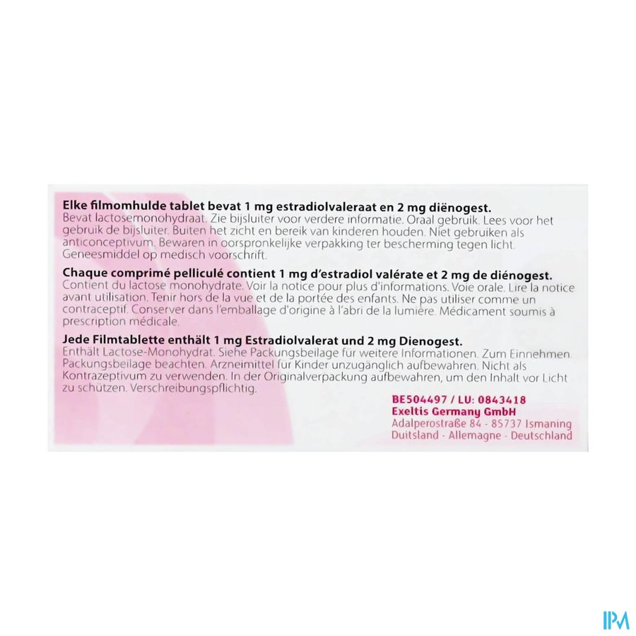 Velbienne 1mg/2mg Comp Pell 3 X 28