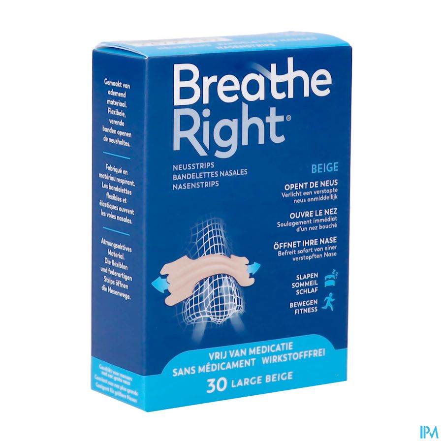 Breathe Right Tan Large 30 Pack