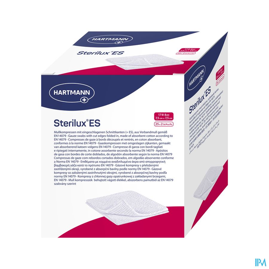 Sterilux Es 7,5x7,5cm 8pl. St.25x2 P/s