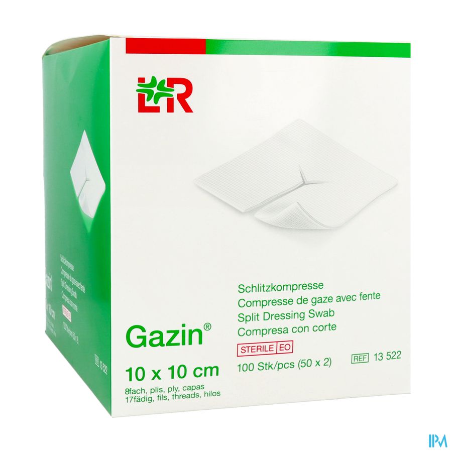 Gazin Cp Fendue Steriel 10x10cm 8p 2x50 13522