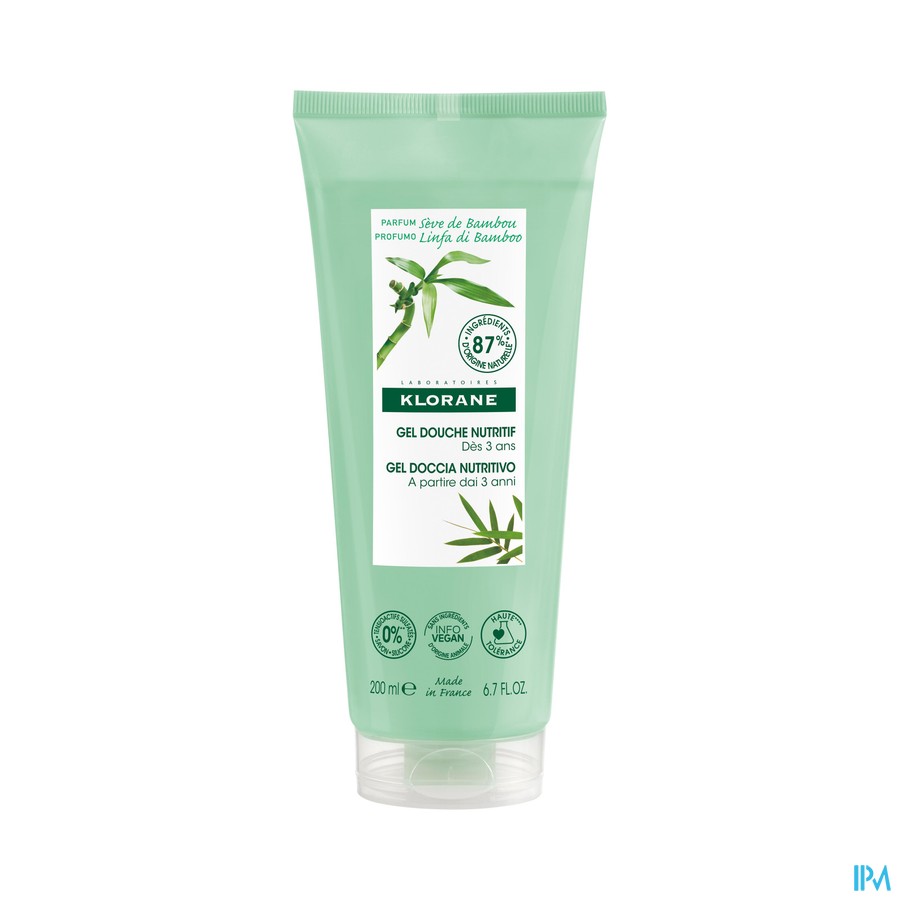 Klorane Lichaam Douchegel Seve Bamboe 200ml Nf