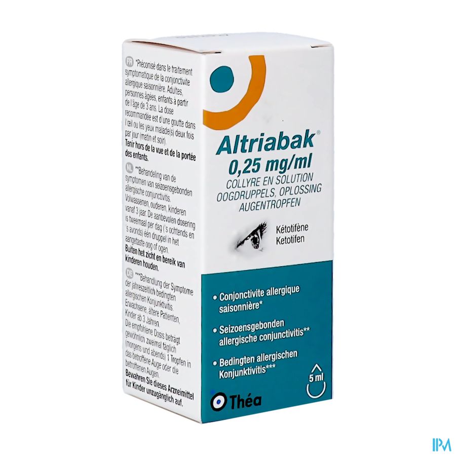 Altriabak 0,25mg/ml Pi Pharma Oogdruppels Opl 5ml