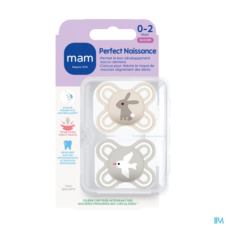 SUCET MAM PERFECT SIL 0-2M X2