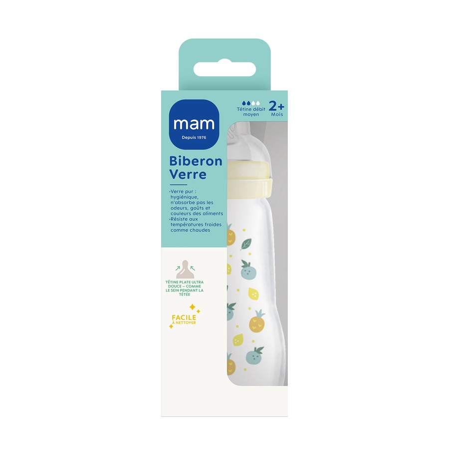 BIB MAM VER 1AGE DEB/2 BLANC 260ML