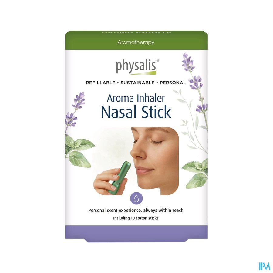 Physalis Nasal Stick Aroma Inhaler+10 Cot. Sticks