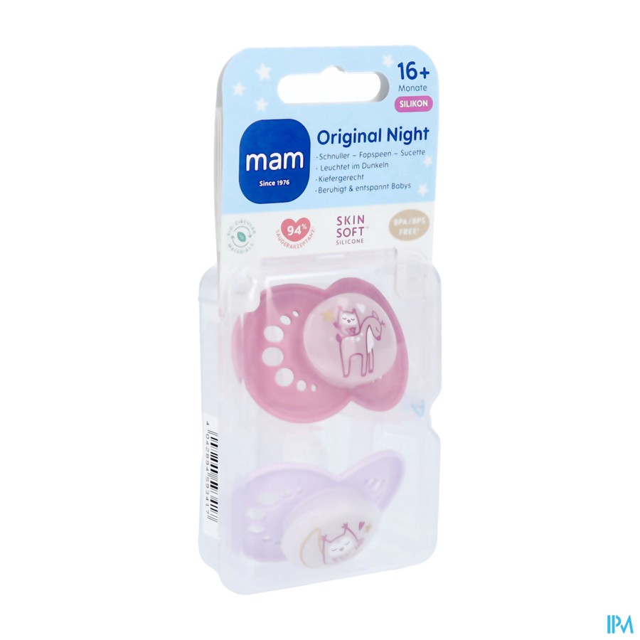 Mam Original Night Fopspeen Silic. 16m+ Pink 2