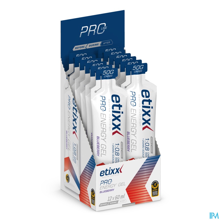 Etixx Double Carb Energy Gel Prol.blueberry12x60ml