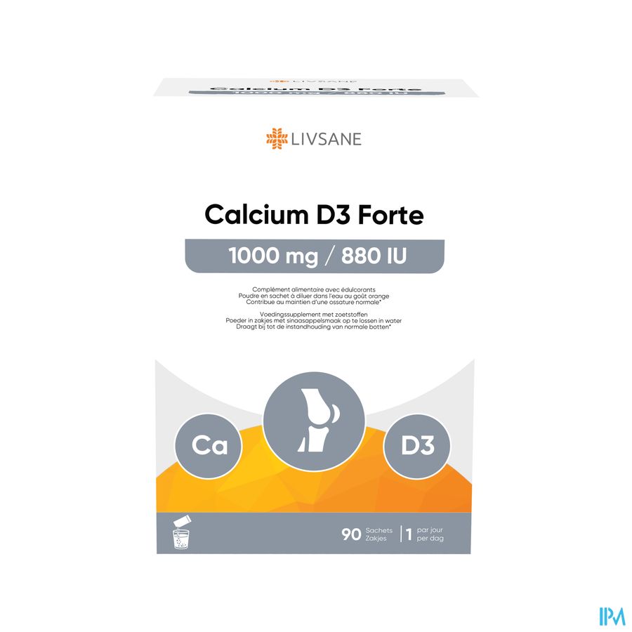 Livsane Calcium D3 Forte 1000/880 Zakje 90
