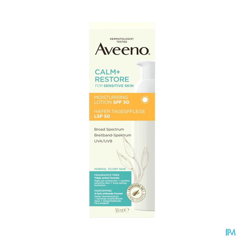 Aveeno Calm+restore Hydraterende Lotion Spf50 50ml