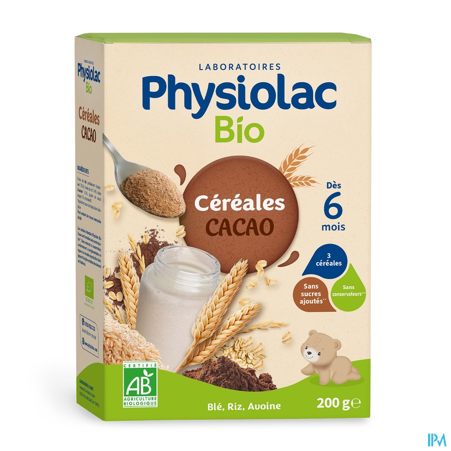 Physiolac Cereales Cacao Bio 200g Nf