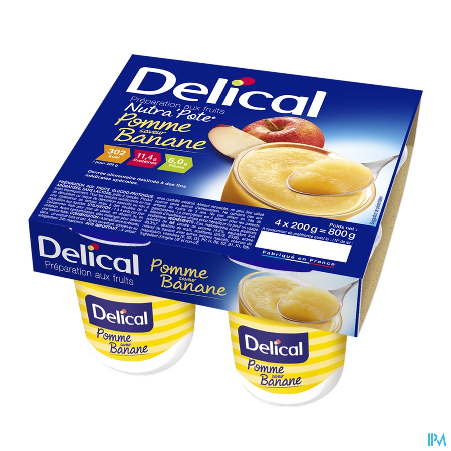 Delical Nutra Pote Appel Banaan 4x125g