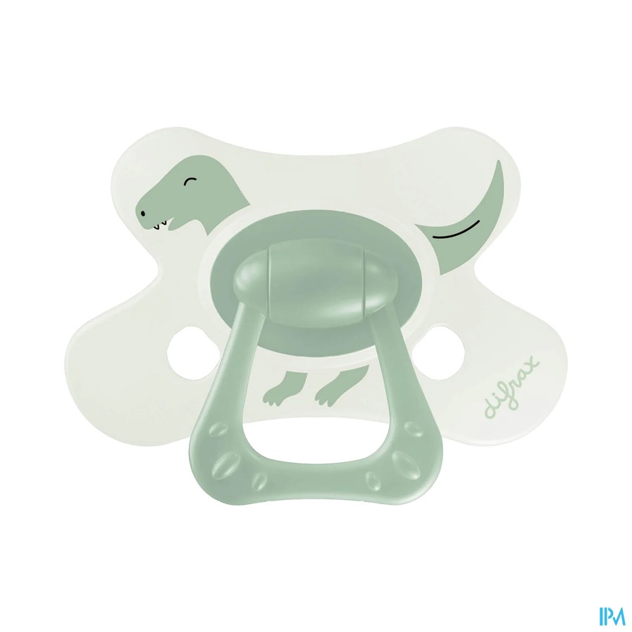 Difrax Fopspeen Natural 18m+ Little Green Dino