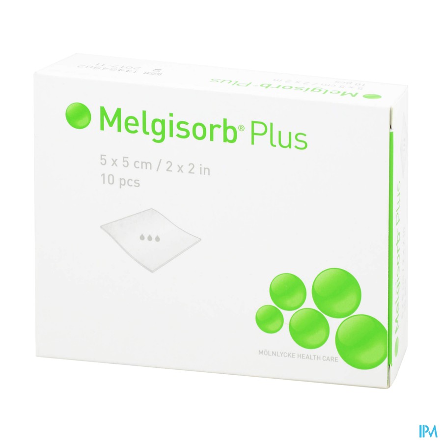 Melgisorb Plus Kp Ster 5x 5cm 10 252000