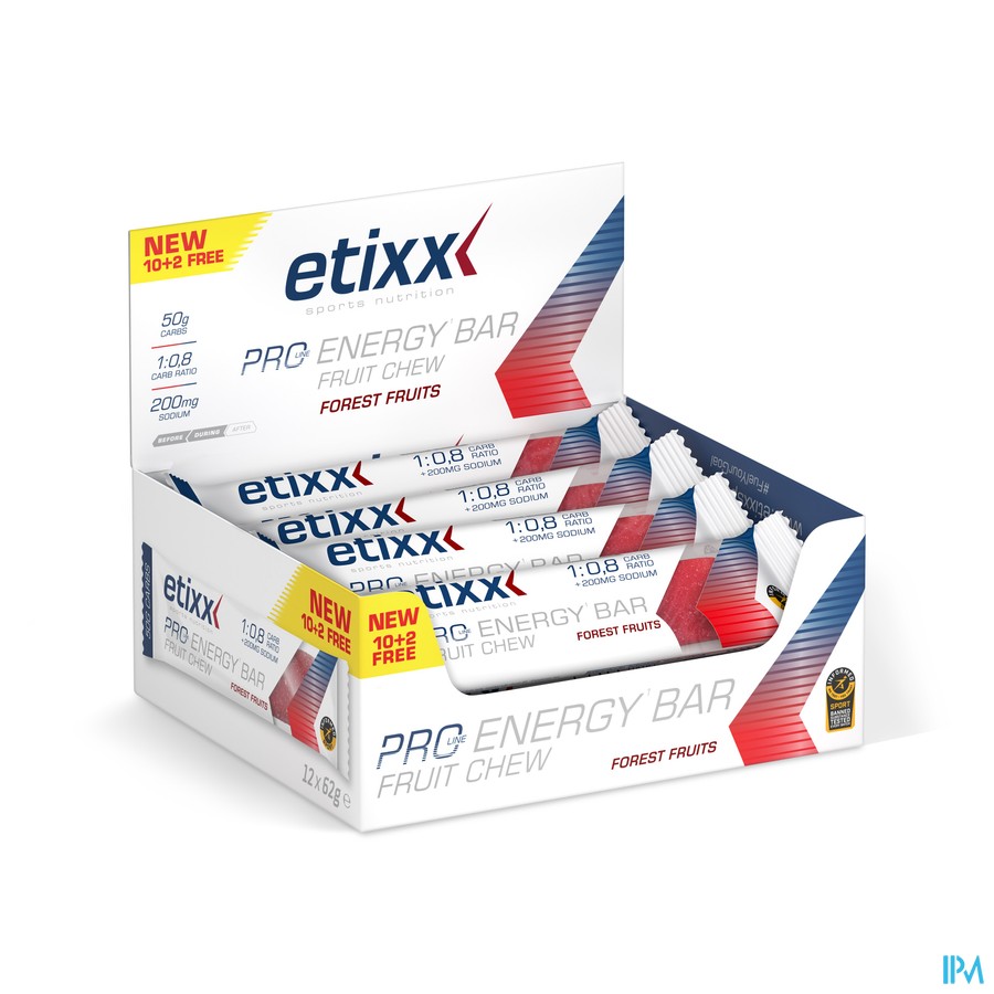 Etixx Pro Line Energy Bar Fruit Forest Fruit12x62g