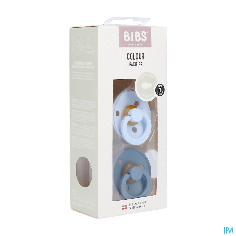 Bibs 1 Fopspeen Symmetric Duo Baby Blue/petrol
