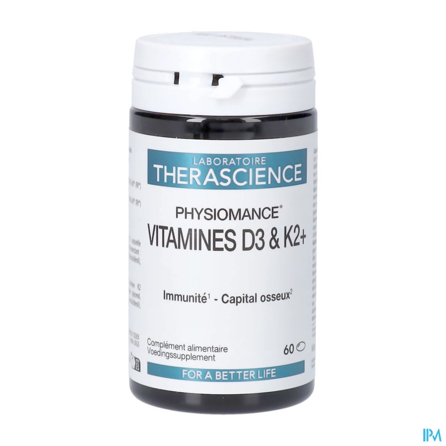 Vitamines D3 & K2+ Caps 60 Physiomance Phy433