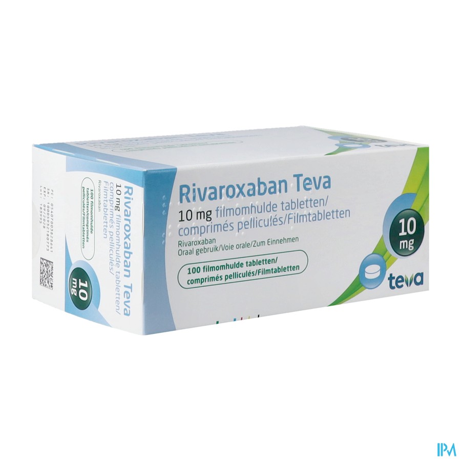 Rivaroxaban Teva 10mg Filmomh Tabl 100