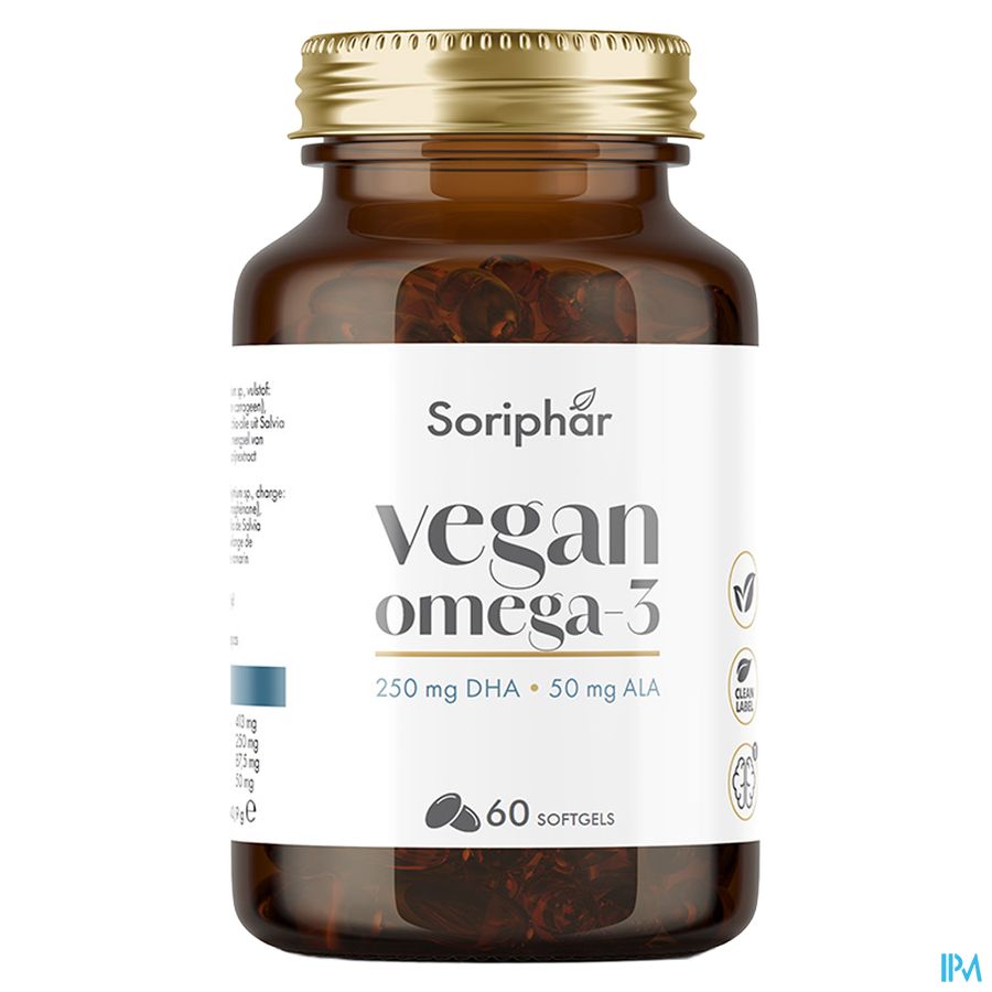 Soria Vegan Omega 3 Dha + Ala Softgels 60