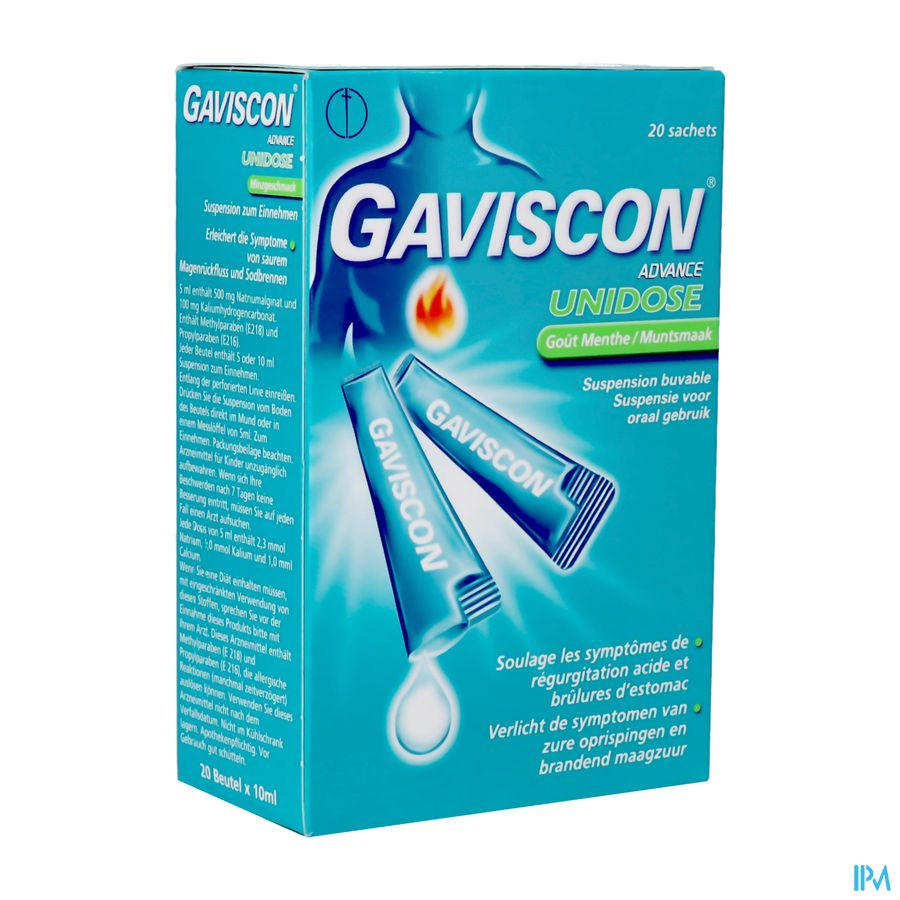 Gaviscon Advance Orale Susp. Munt Ud Zakje 20x10ml