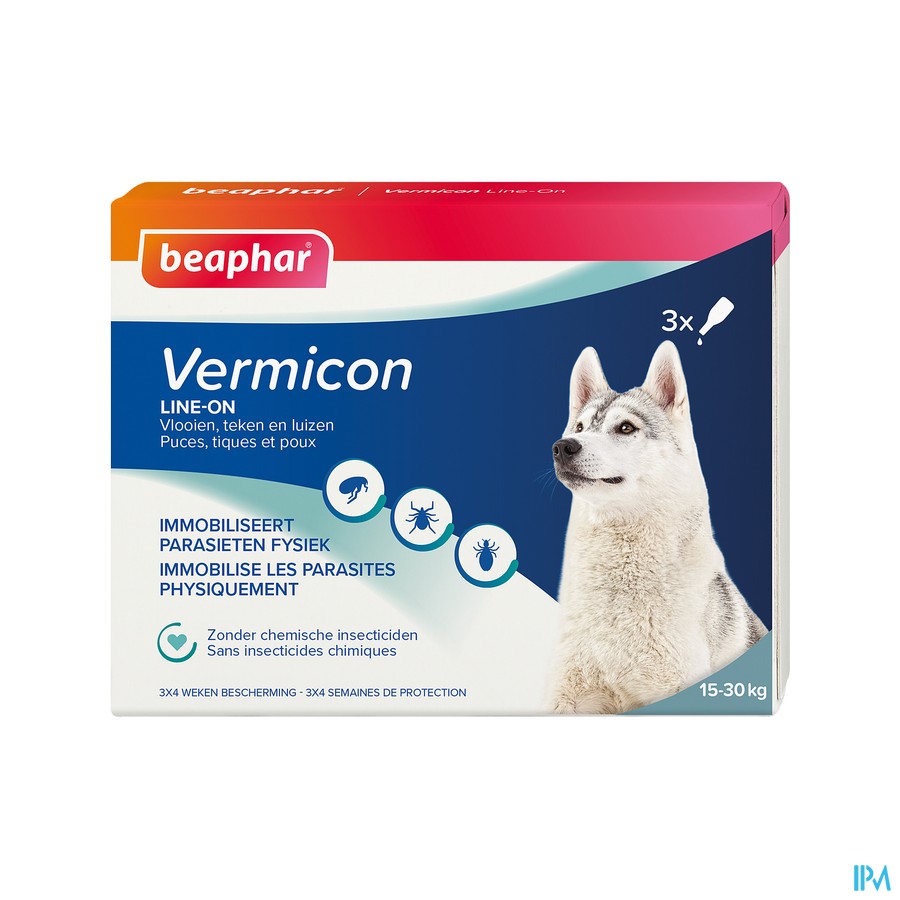 Beaphar Vermicon Line-on Chien Moyen 3x3ml