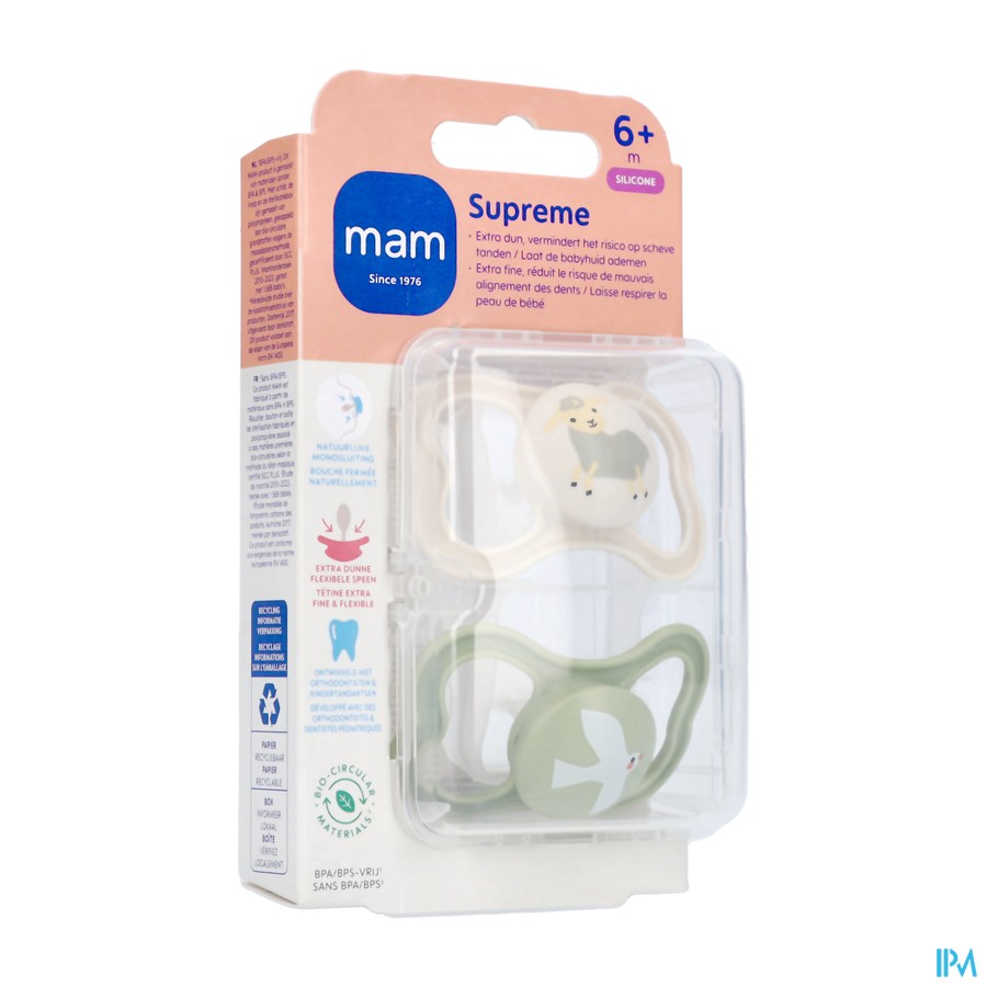 Mam Supreme Fopspeen Silicone 6-16m Uni 2