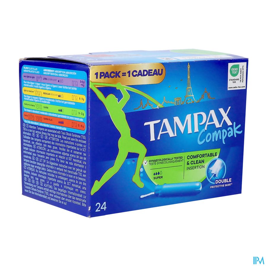 Tampax Compak Super Tampons 24 Tampax Compak Super Tampons 24
