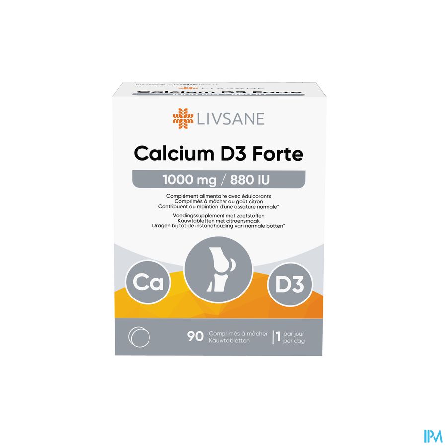 Livsane Calcium D3 Forte 1000 /880 Kauwtabl 90