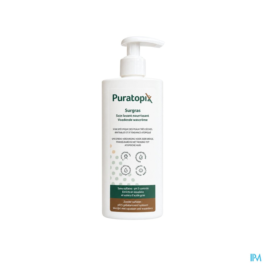 Puratopix Surgras Voedende Wascreme 250ml