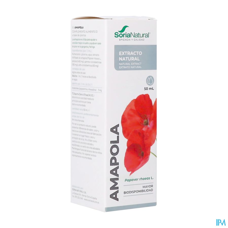 Soria Papaver Rhoeas Klaproos Extr.glyc 50ml Soria Papaver Rhoeas Klaproos Extr.glyc 50ml