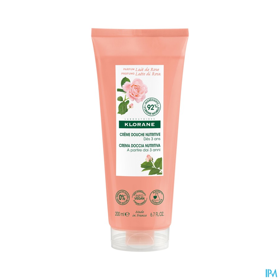 Klorane Lichaam Douchecr Lait Rose 200ml Nf