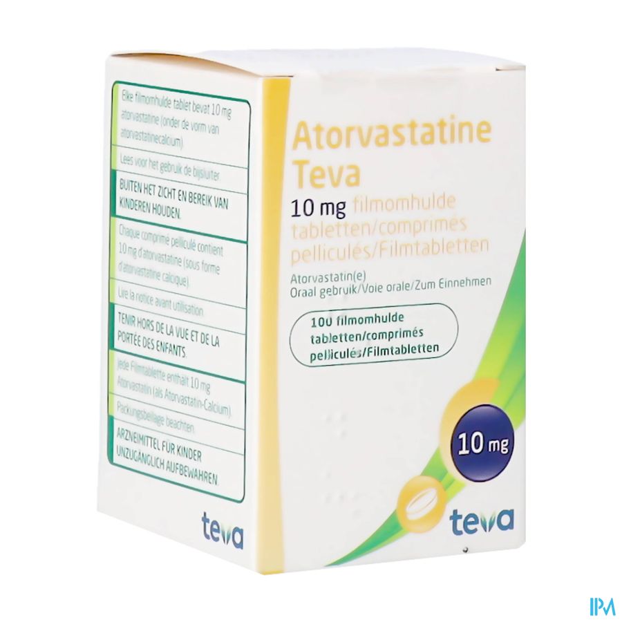 Atorvastatine Teva 10mg Filmomh Tabl 100 Pot